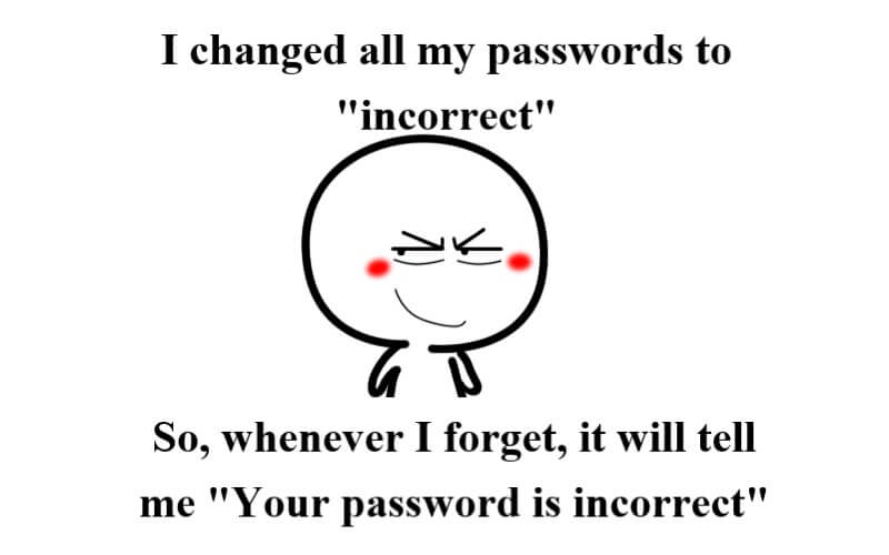 incorrect password